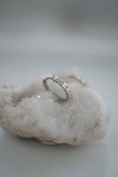 18K Baguette Diamond Hoop Earring