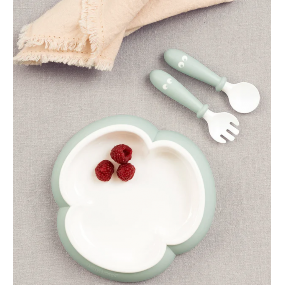 BabyBjorn 嬰兒餐具 餐盤、勺子和叉子 2SET 藍色