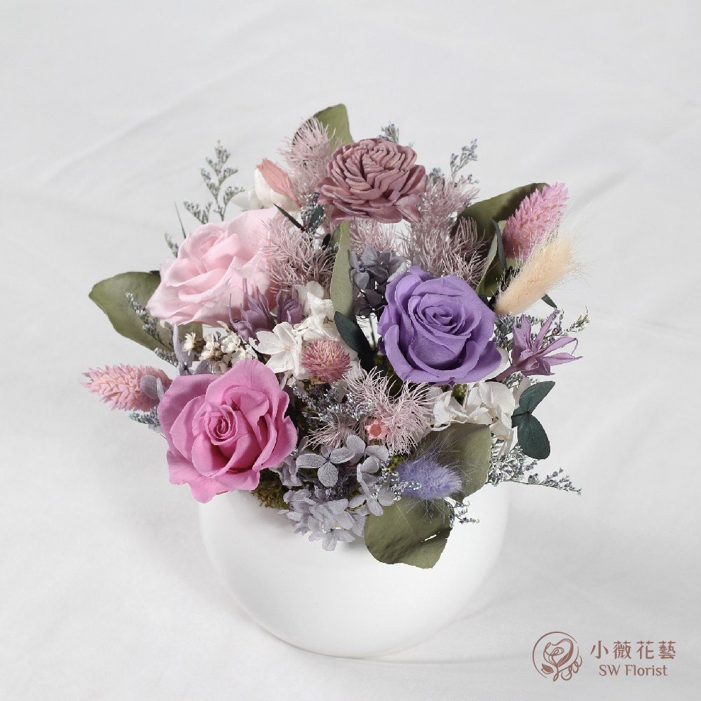 有點紫-永生花盆栽-開幕祝賀-喬遷祝賀-中型