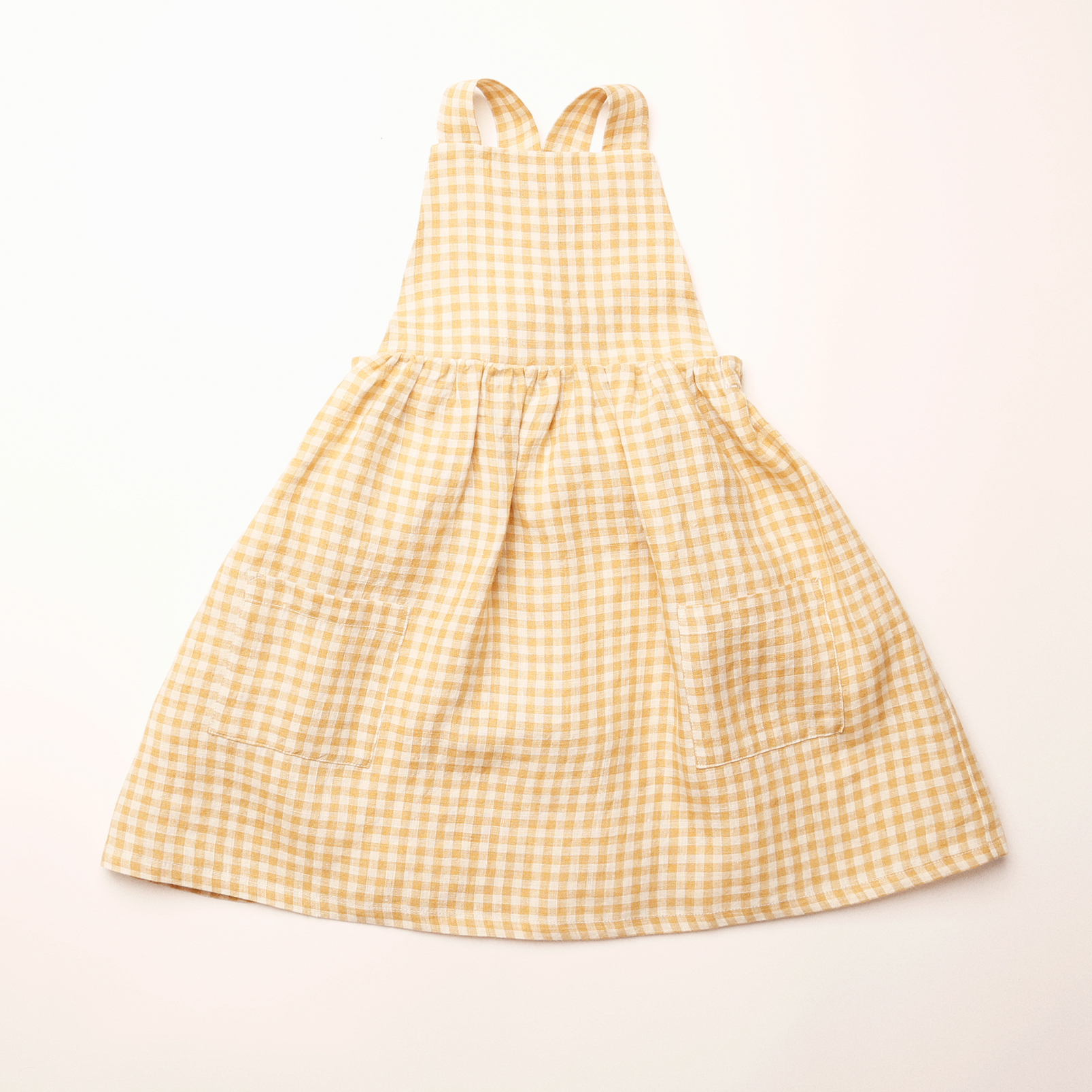 NELLIE QUATS - Conkers Pinafore（Hay Check Linen）