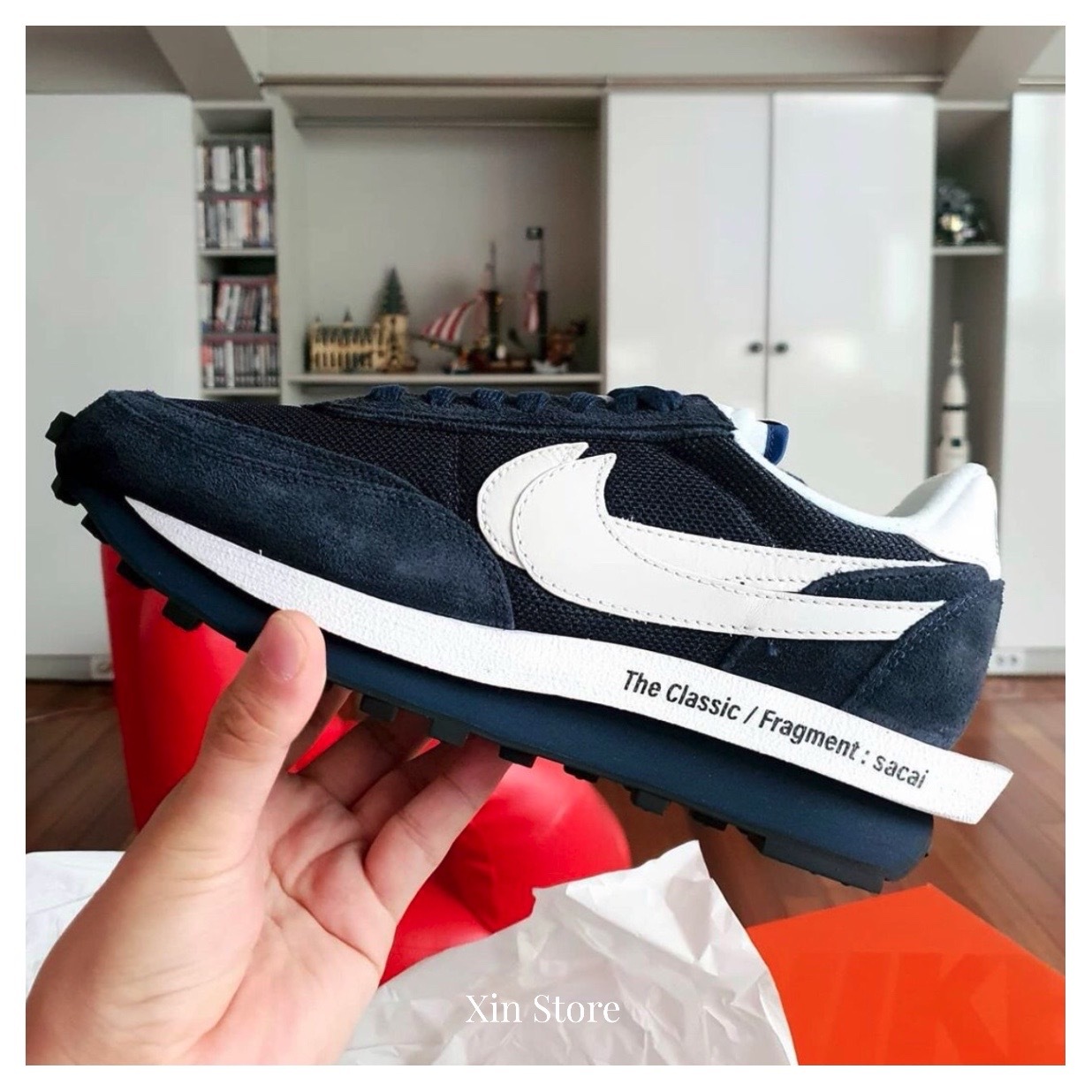 Nike LDWaffle x Sacai x Fragment 藤原浩解構聯名雙勾麂皮網眼拼接