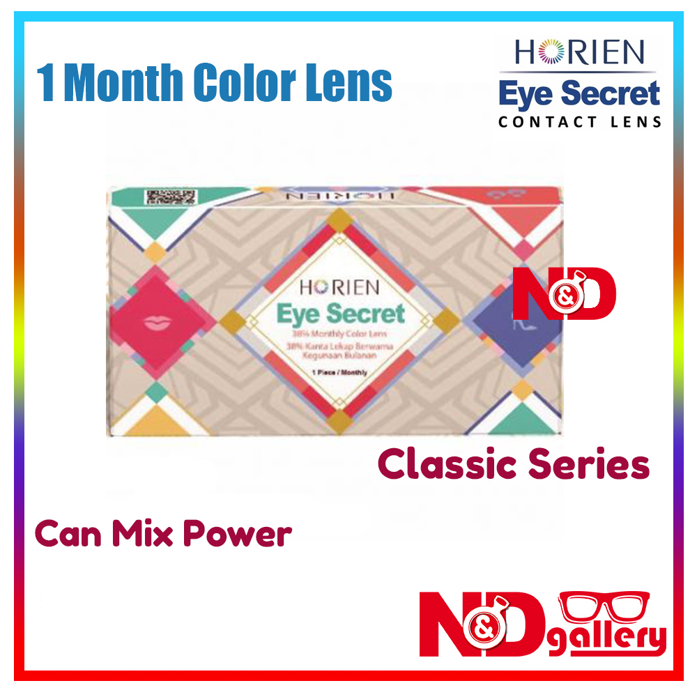 Horien Eye Secret 1 Month Disposable 1pc/Box ( Buy 2 box for 1 pair) Classic Series 0.00 to -8.00