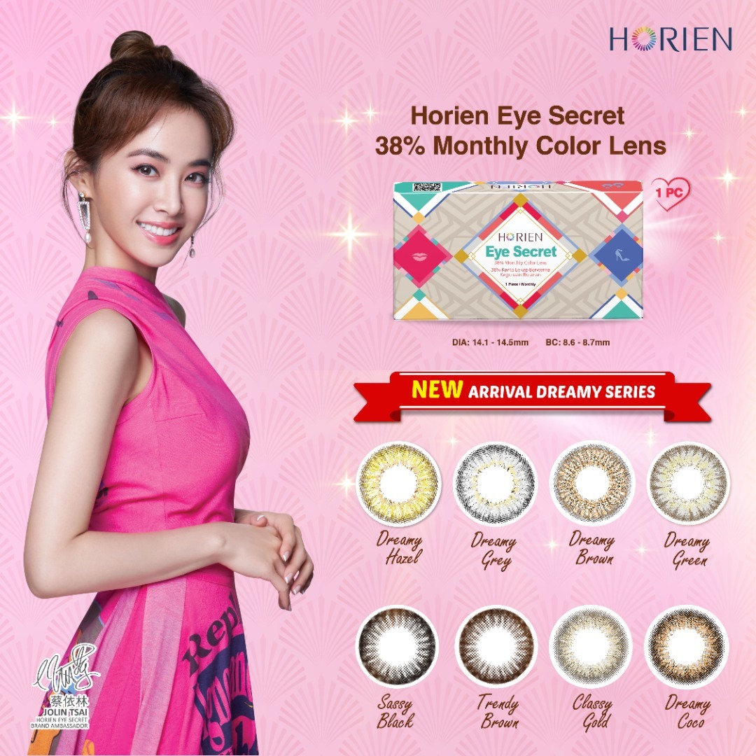 Horien Eye Secret 1 Month Disposable 1pc/Box ( Buy 2 box for 1 pair) Glamour Series 0.00 to -8.00