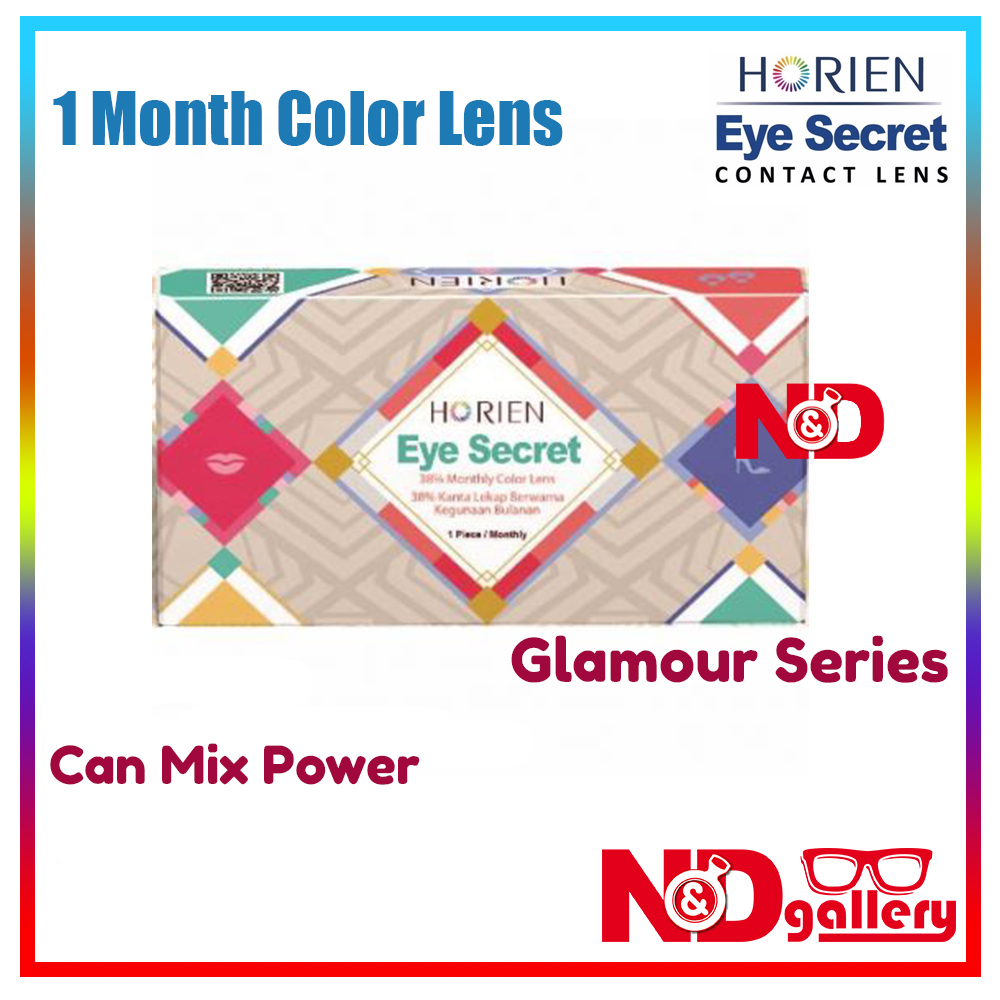 Horien Eye Secret 1 Month Disposable 1pc/Box ( Buy 2 box for 1 pair) Glamour Series 0.00 to -8.00