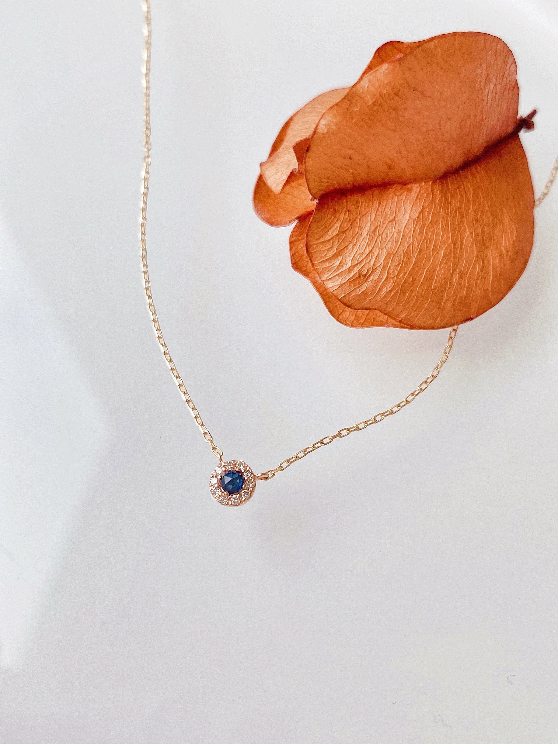 藍寶小花簇項鍊