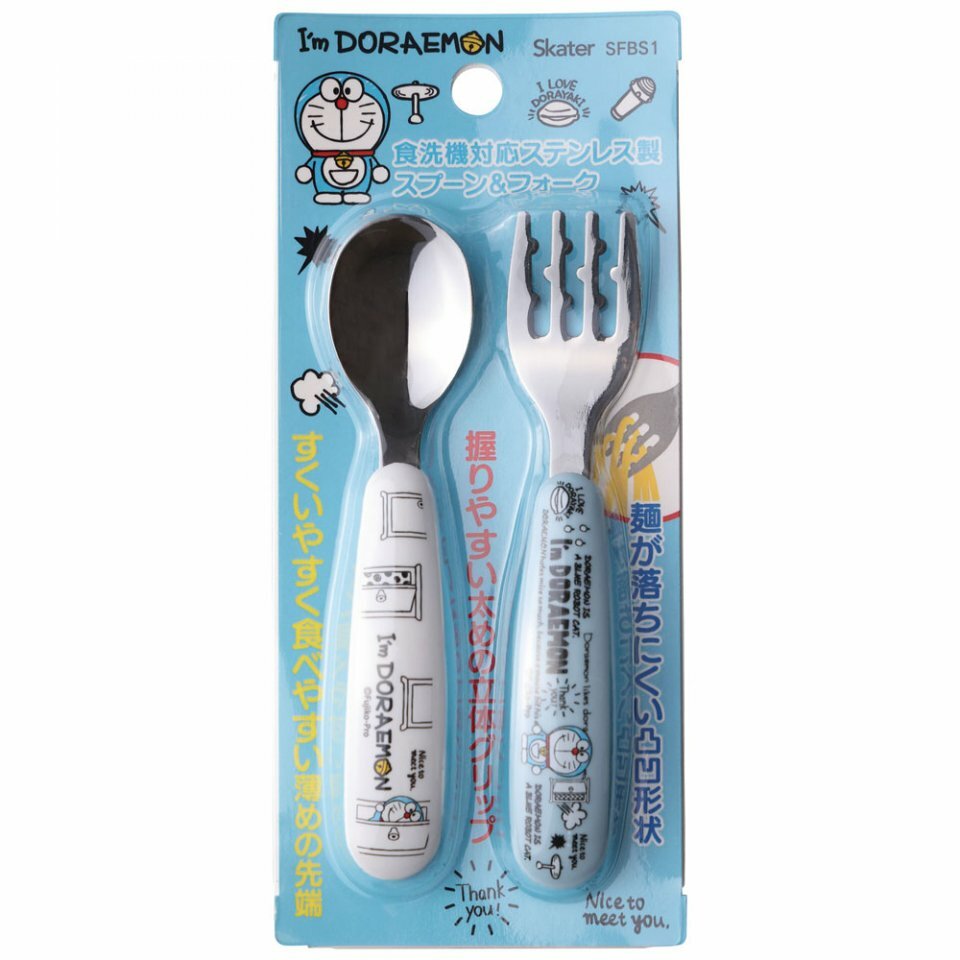 Skater 兒童不銹鋼叉匙套裝 叮噹/哆啦a夢