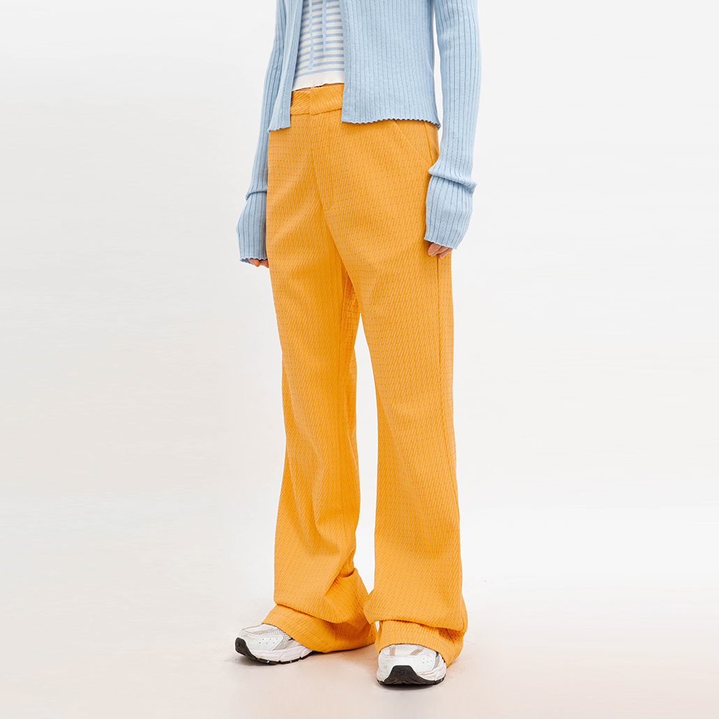 橘色紋理長褲(-30%)