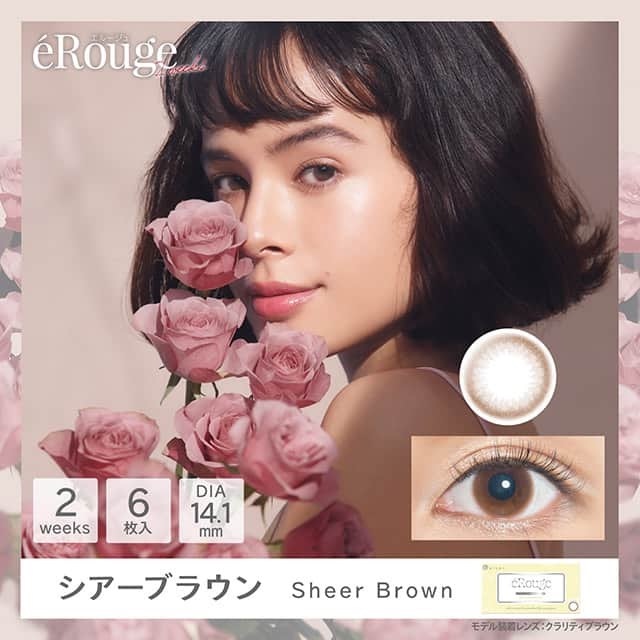 eRouge Sheer Brown 2 Week 兩星期拋棄型有色彩妝隱形眼鏡｜每盒6片