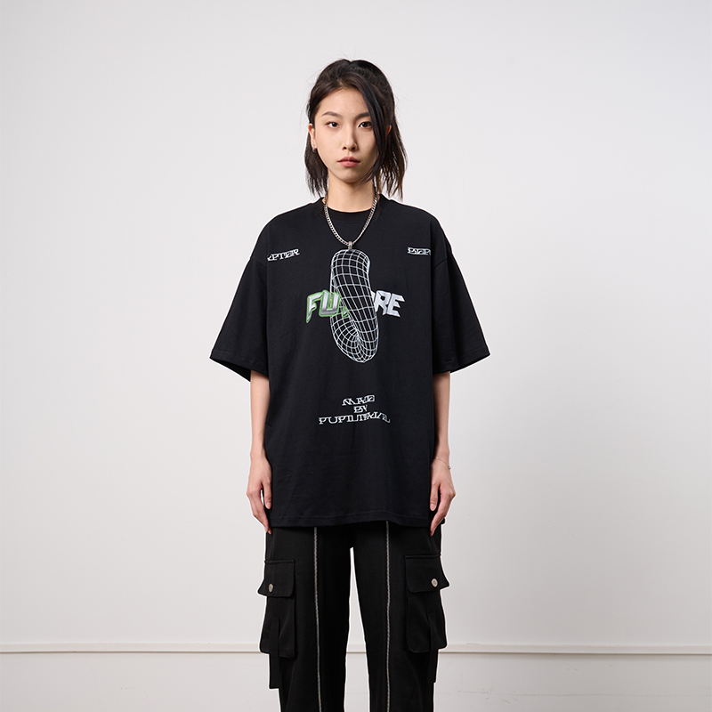 PUPIL TRAVEL 22SE 時間流動數碼印花重磅純棉短袖