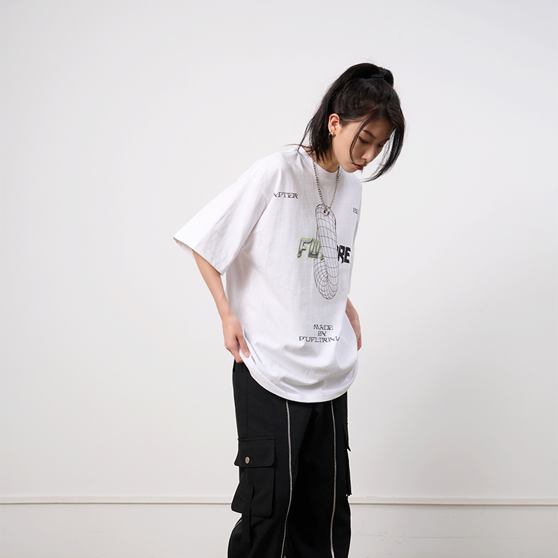 PUPIL TRAVEL 22SE 時間流動數碼印花重磅純棉短袖