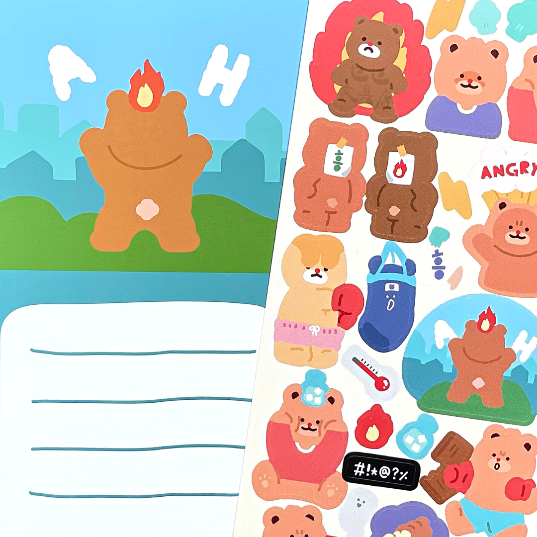 Khakiz Sticker－Angry Day (Korean Stationery Brand)