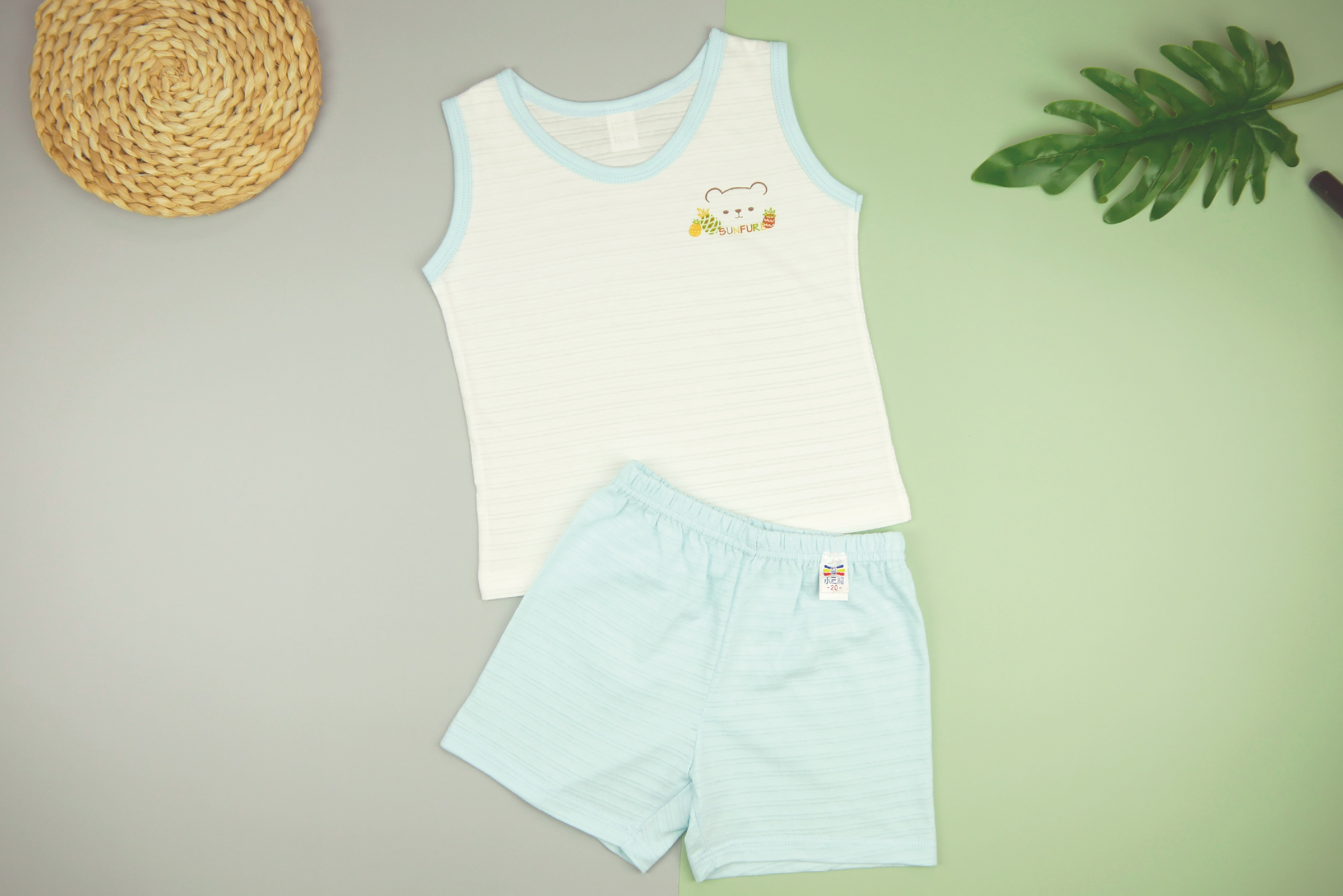 小三福 三福100%純棉抽針兒童背心套裝