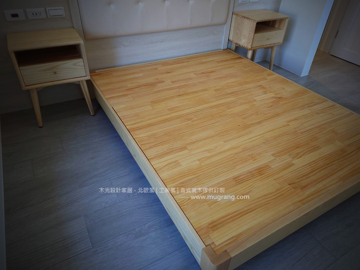 ZE0018-時光簡約-全實木造型床架(可訂製)