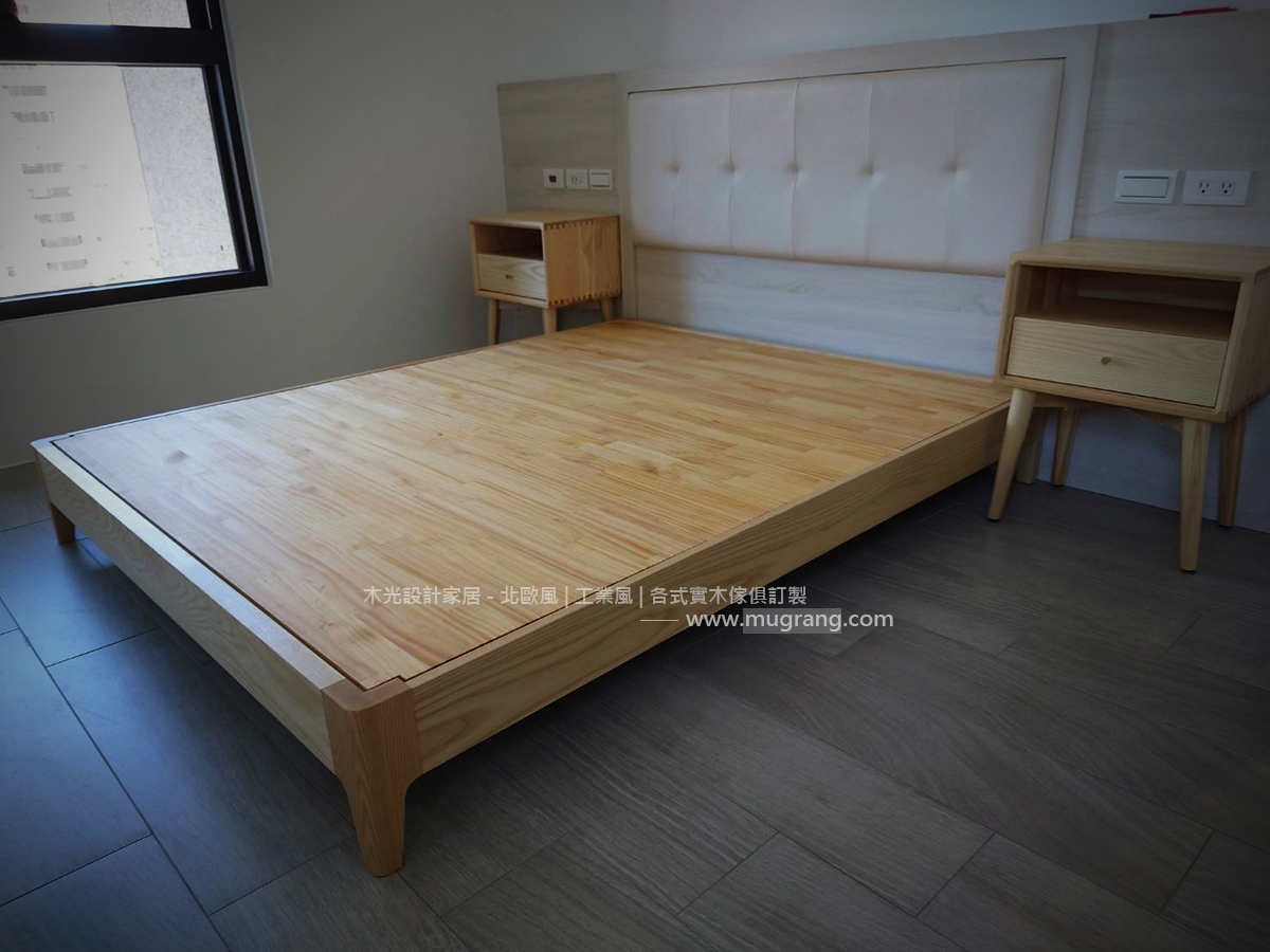 ZE0018-時光簡約-全實木造型床架(可訂製)