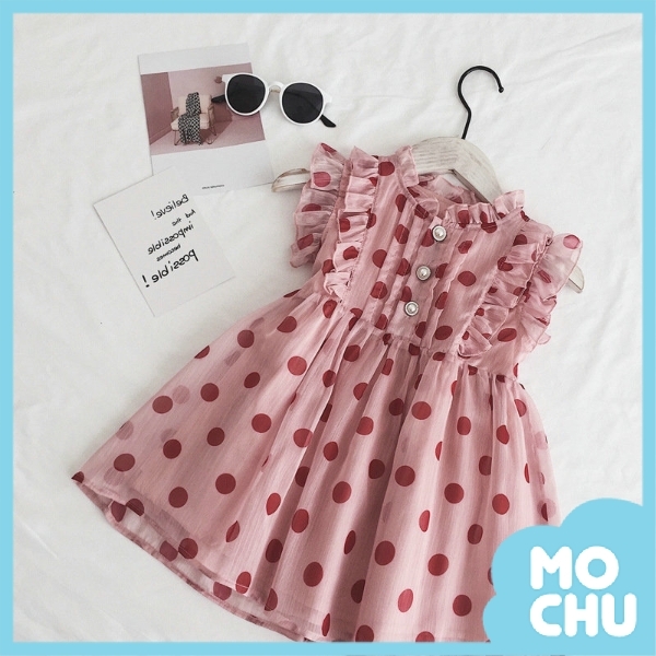 秀氣圓點無袖連衣裙