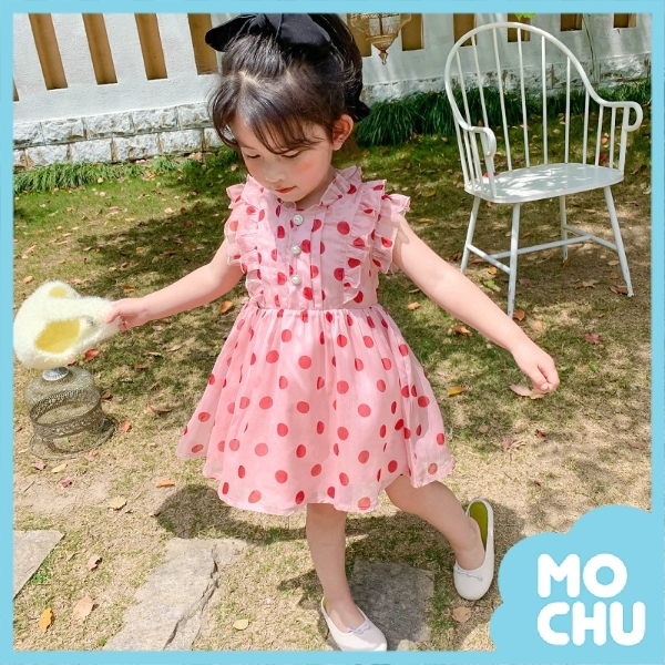 秀氣圓點無袖連衣裙