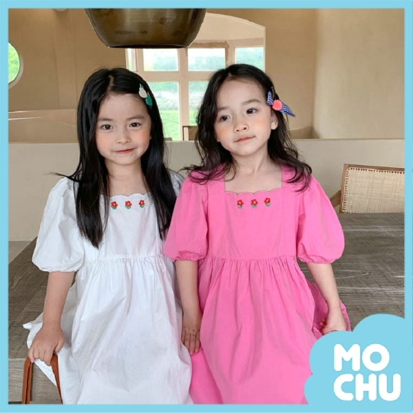 刺繡小花方領連衣裙(兩色)