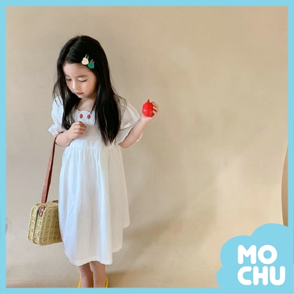 刺繡小花方領連衣裙(兩色)