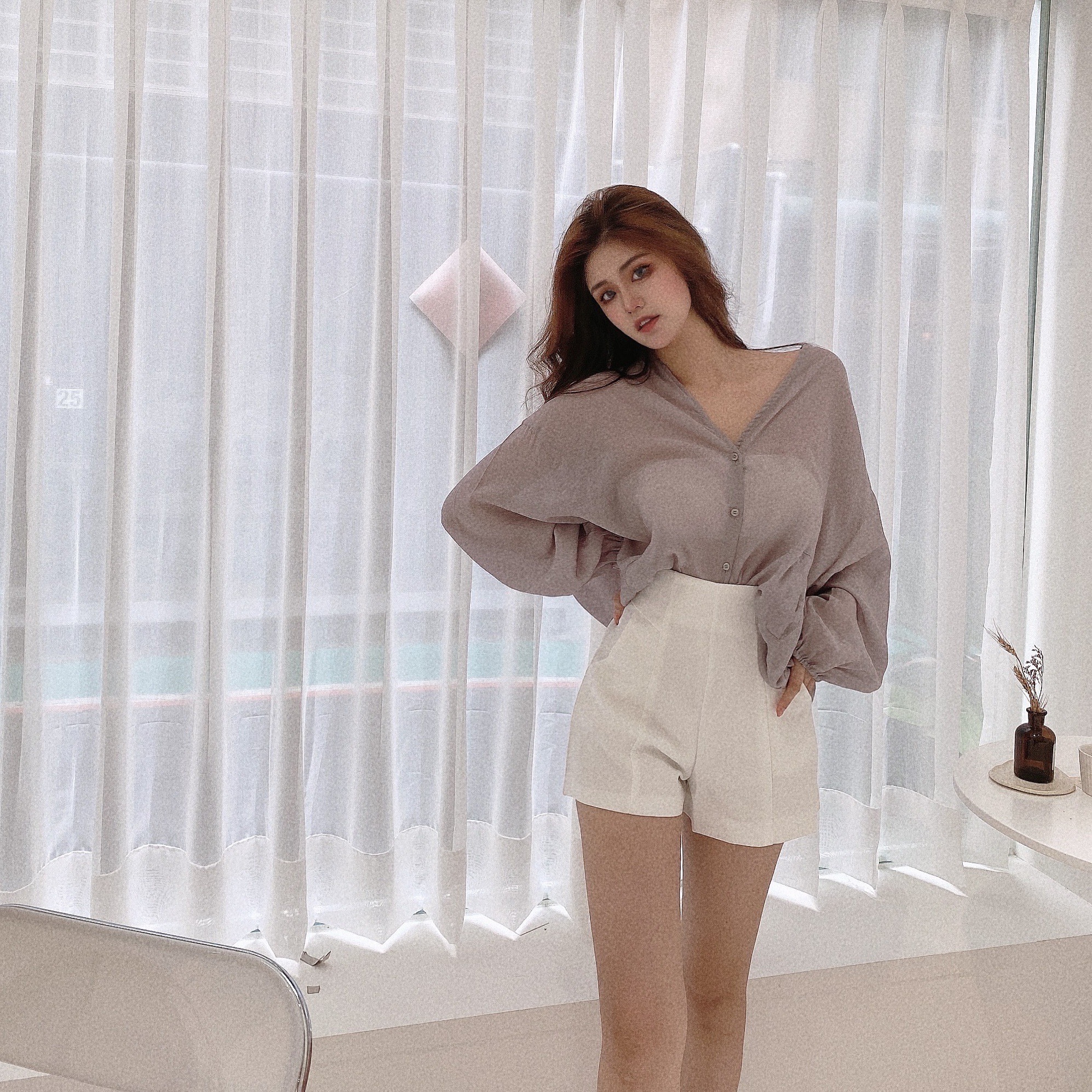 TOP1/爆瘦高腰西裝短褲/六色