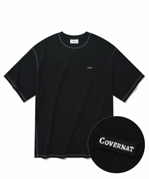 COVERNAT Cool Waffle Stitch T恤 短袖 黑色