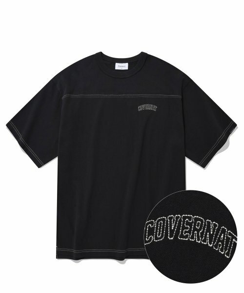 COVERNAT 小拱門標誌足球08 短袖 黑色