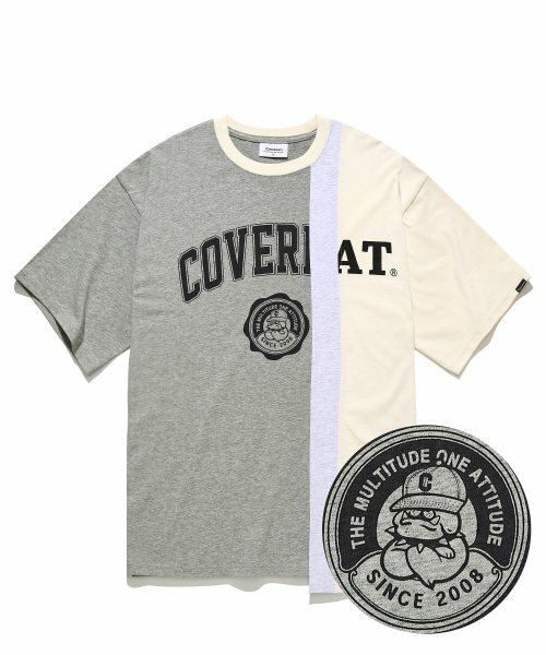 COVERNAT  鬥牛犬混色鏤空 短袖 灰色