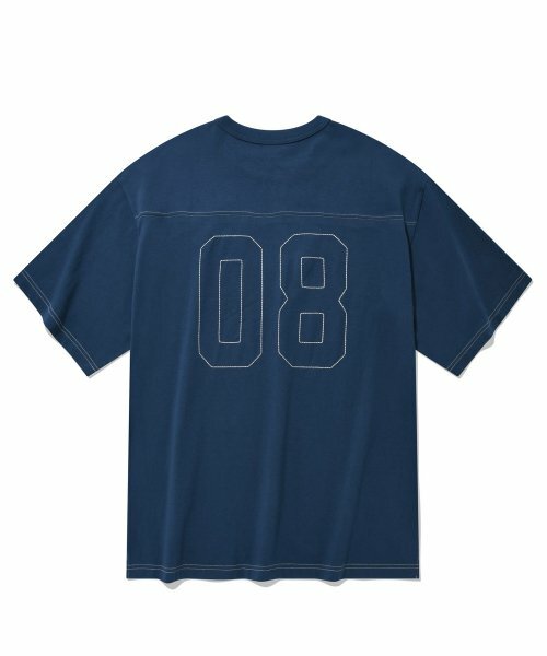 COVERNAT 小拱形標誌足球08 短袖 藍色