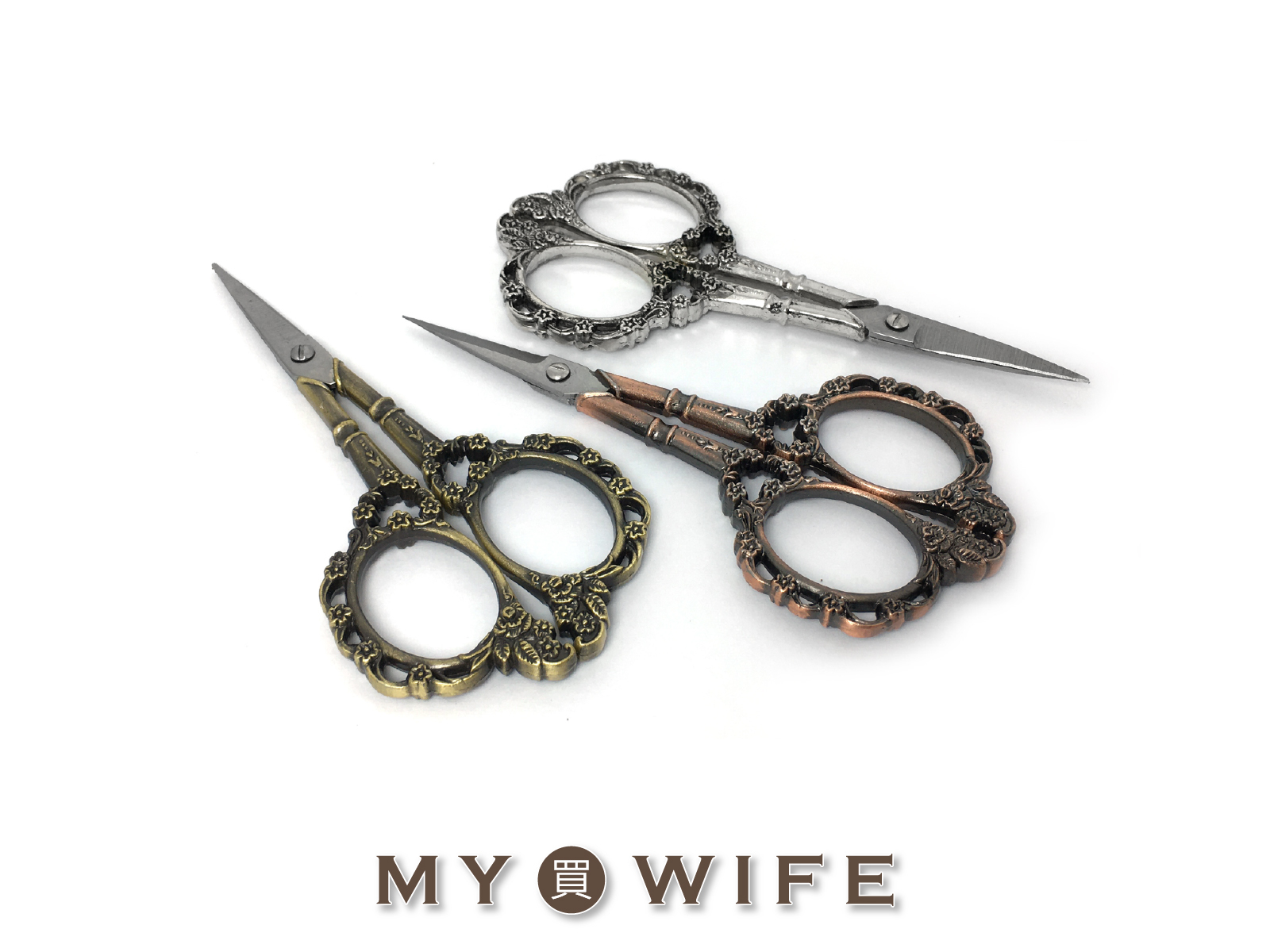 11.4x5.3cm梅花復古小剪刀_3色