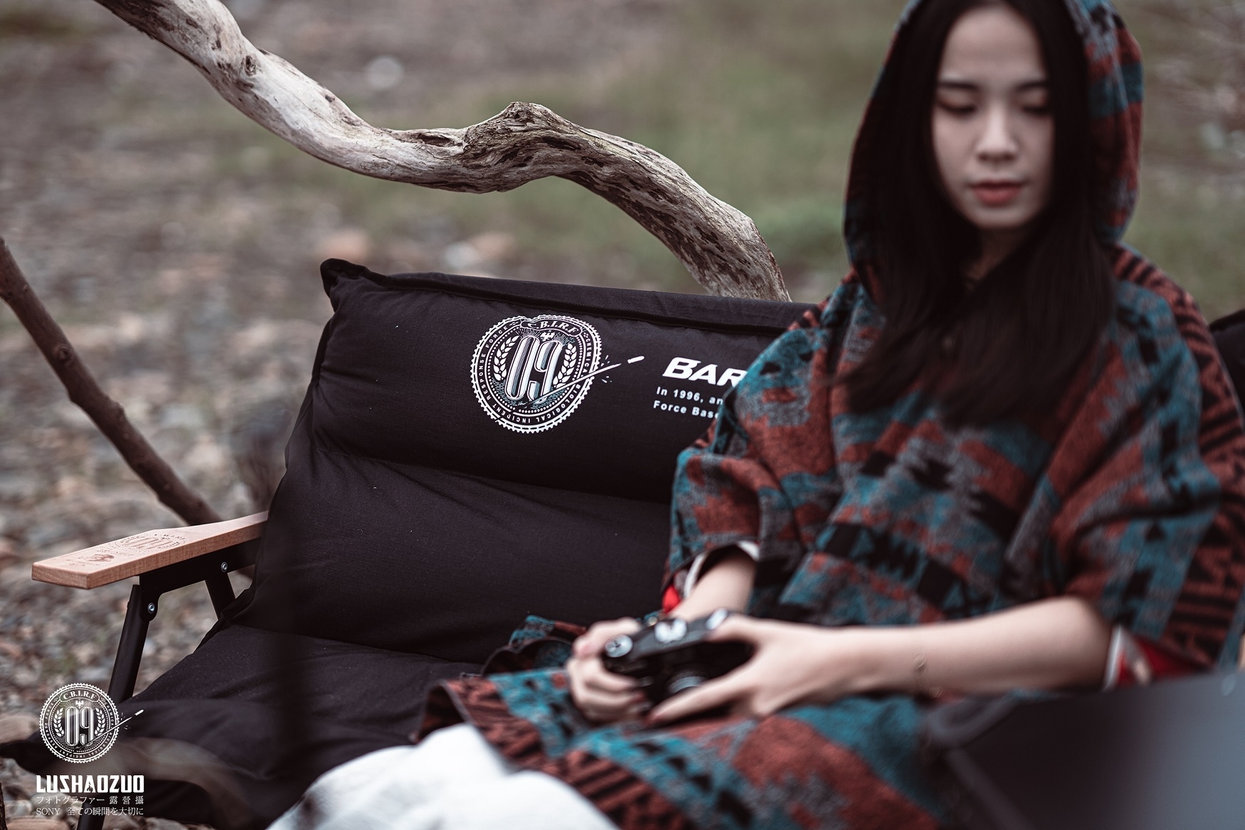 【BARRACK09】手繪圖騰雙人椅套 (含收納袋無支架) D-G2-3