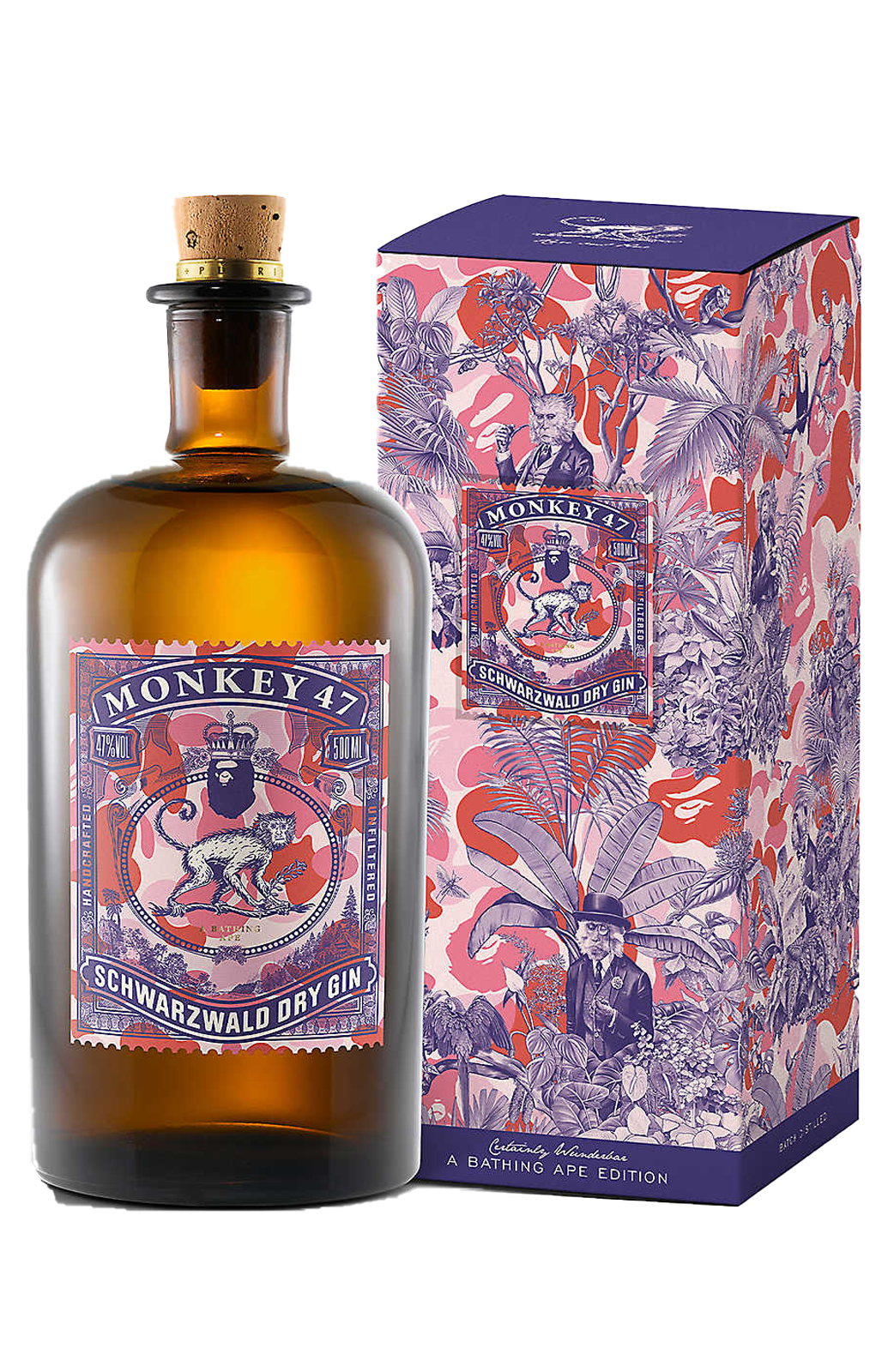 Monkey 47 Gin x Bathing Ape dry gin