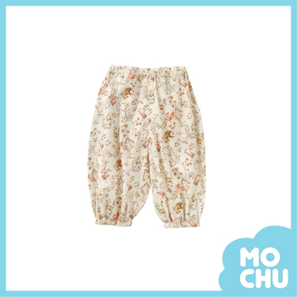 森林動物杏色長褲