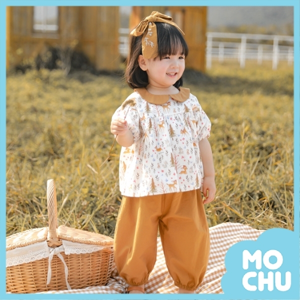 森林動物薑黃色長褲