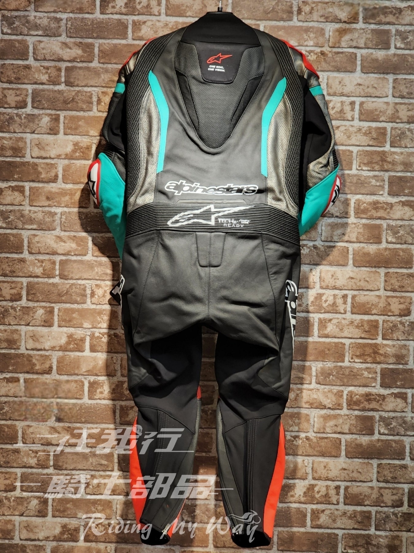 ALPINESTARS GP IGNITION LEATHER SUIT 1PC ASIA BLACK/GRAY/RED/PETROL 亞洲版 黑灰紅綠 一件式皮衣
