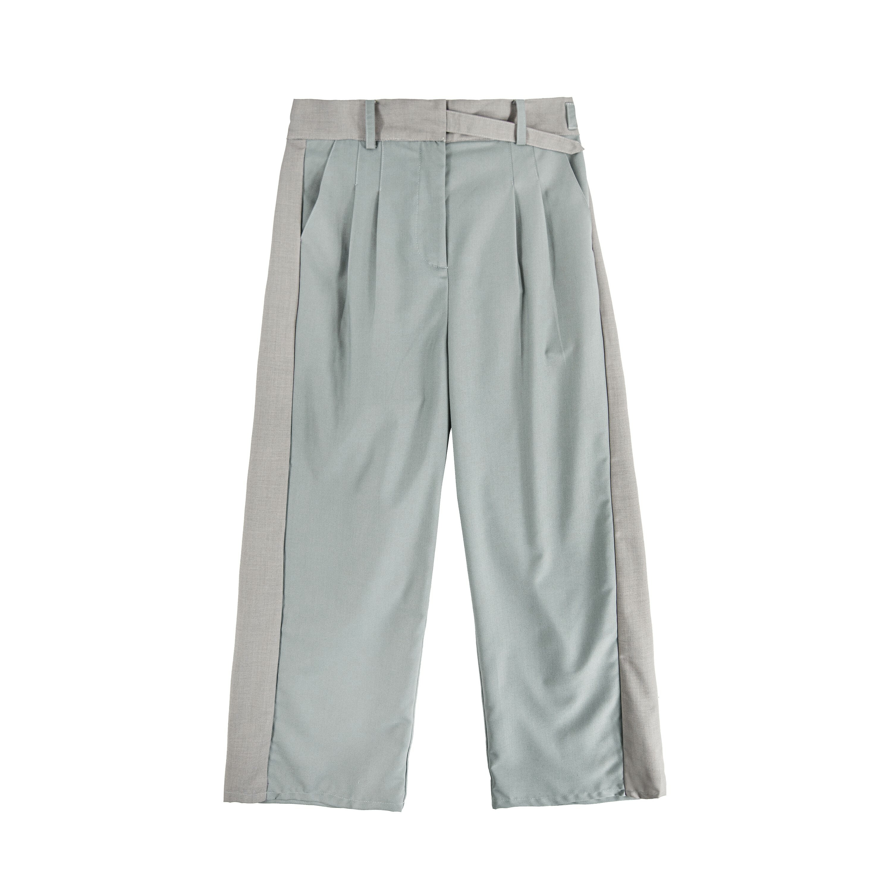 Side Seam Patchwork Woven Pants - B039B