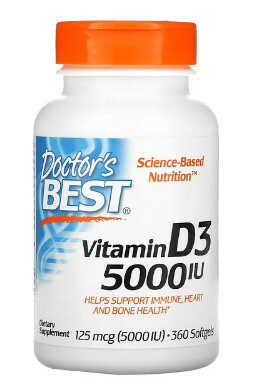 [預購] Doctor's Best 維他命D3 5000IU 360粒  Vitamin D3