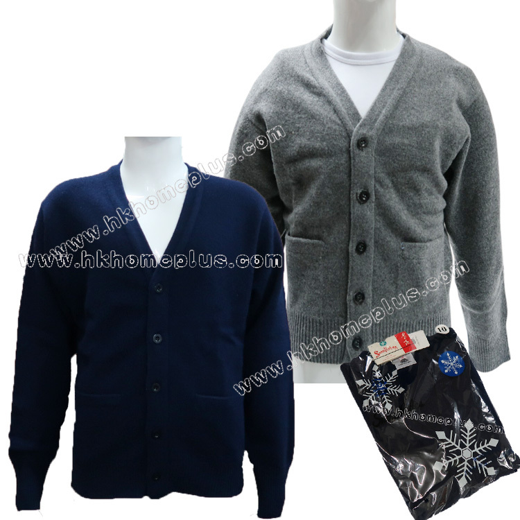 雪花牌: 童裝純羊毛厚身開鈕長袖外套 (4-16碼)