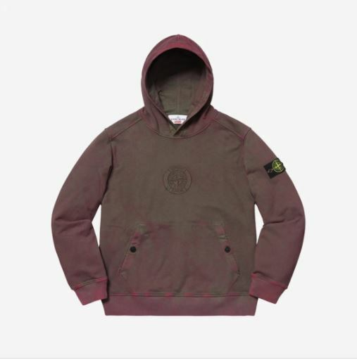 Supreme x Stone Island Dust Colour Hooded Sweatshirt Red - 19SS