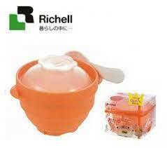 日本RICHELL利其爾 離乳食矽膠烹調器 ( 連匙 ) - 可煮粥、蒸魚肉菜、入微波爐