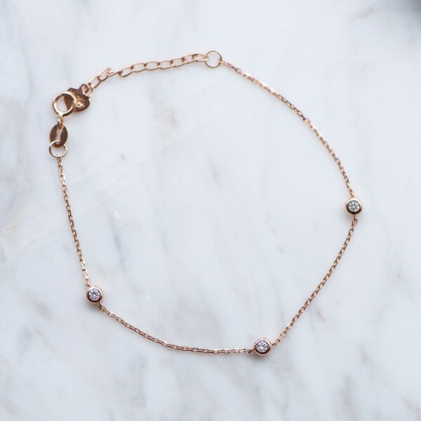 18K Tri-bubbles diamond bracelet