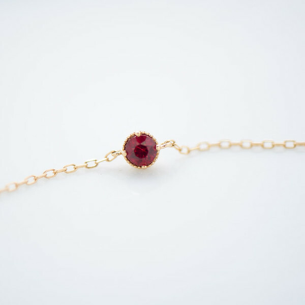 18K Dainty Ruby Bracelet