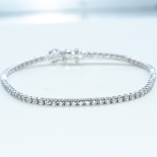 18K 2mm Four Prong Diamond Tennis Bracelet