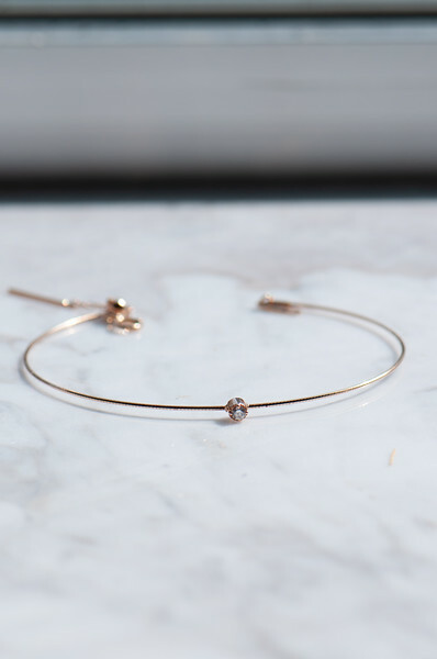 18K little diamond bangle