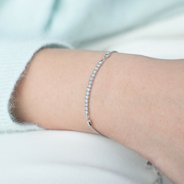 18K Light adjustable 0.25ct tennis bracelet