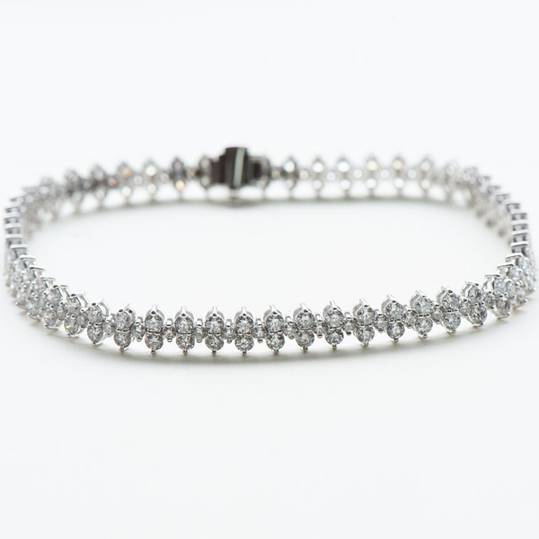 18K floral 4.75ct diamond tennis bracelet