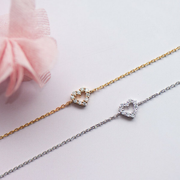18K Sweet heart diamond bracelet