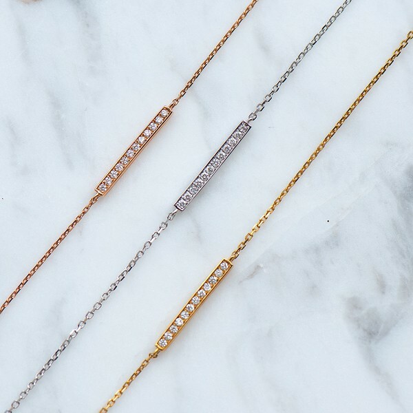 18K diamomd bar bracelet