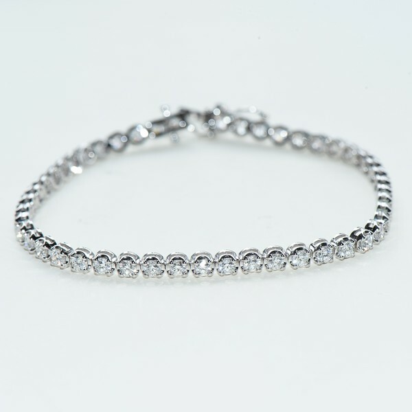 18K Round Shaped 2.7mm 3.25ct diamond tennis bracelet