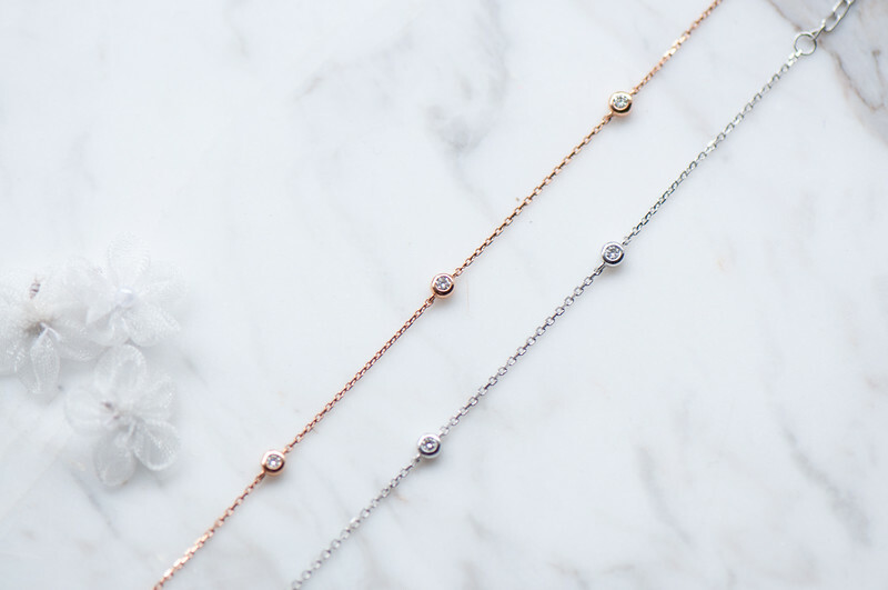 18K Tri-bubbles diamond bracelet