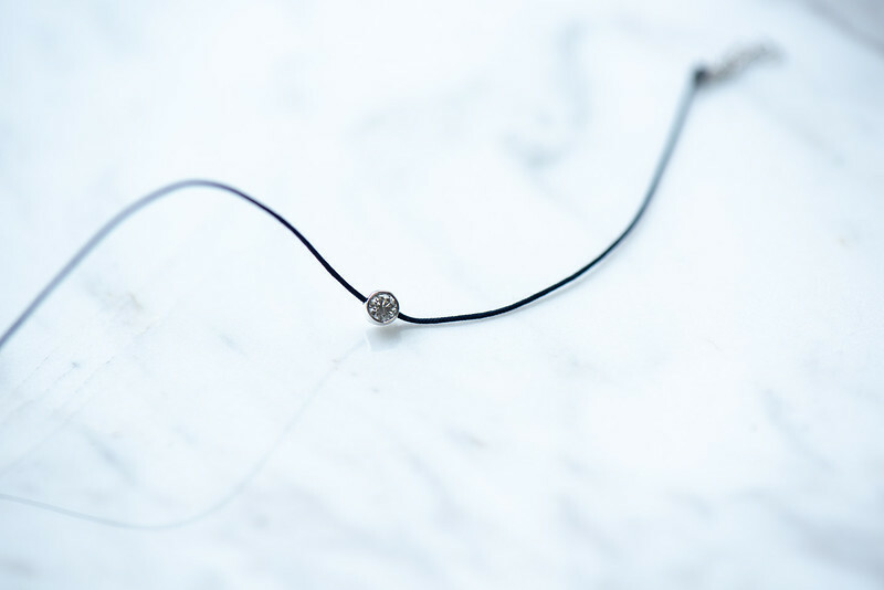 18K Bubble 0.10ct Diamond String