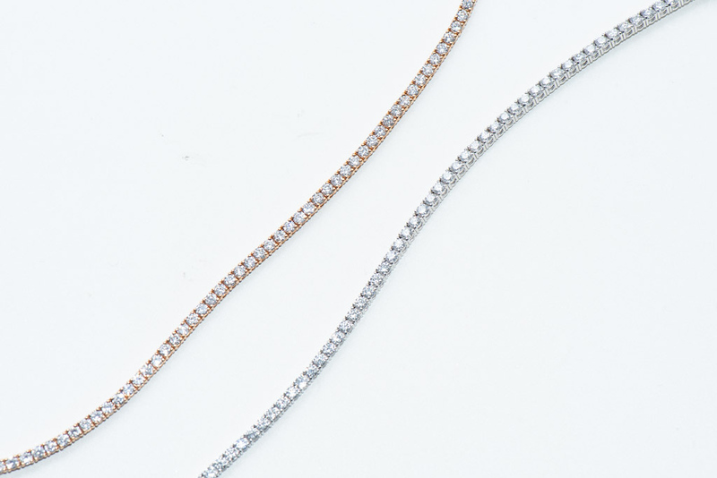 18K 2mm Four Prong Diamond Tennis Bracelet